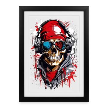 Crâne froid - Affiche encadrée (27 × 37 cm) - noir - Devant