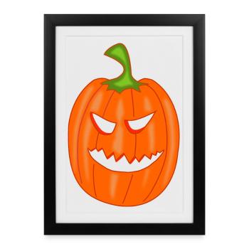 Pumpkin for Halloween - Framed poster (27 × 37 cm) - black - Front