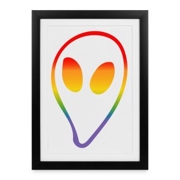 rainbow alien LGBTQI lgbt tshirt - Framed poster (27 × 37 cm) - black - Front