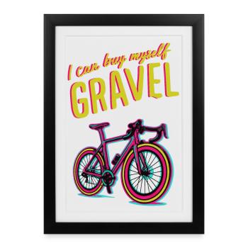 Motivation vibrante pour le cyclisme sur gravier - Affiche encadrée (27 × 37 cm) - noir - Devant