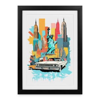 Ville de New York - Affiche encadrée (27 × 37 cm) - noir - Devant