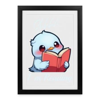 Bird with book - Framed poster (27 × 37 cm) - black - Front