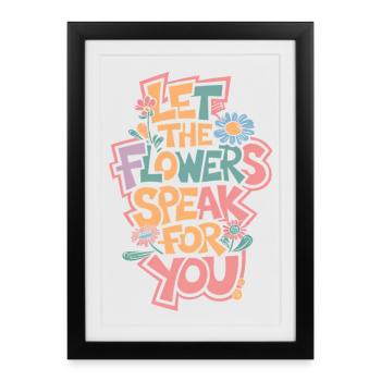 LAISSEZ LES FLEURS PARLER POUR VOUS - Affiche encadrée (27 × 37 cm) - noir - Devant