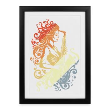 Vintage Saxophone Player - Framed poster (27 × 37 cm) - black - Front