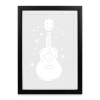 Ukulele Illustration - Framed poster (27 × 37 cm) - black - Front