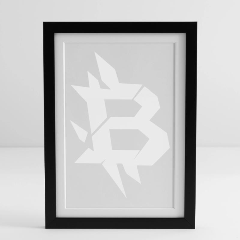 Bitcoin B angular design Framed poster (27 × 37 cm)