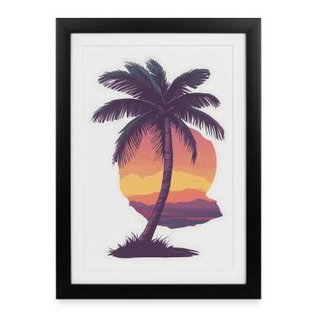 Palm tree - Framed poster (27 × 37 cm) - black - Front
