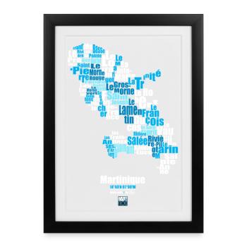 blue_martinique_fondnoir - Affiche encadrée (27 × 37 cm) - noir - Devant