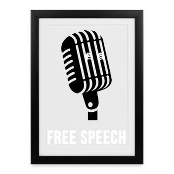Free Speech - Gerahmtes Poster (27 × 37 cm) - Schwarz - Vorne