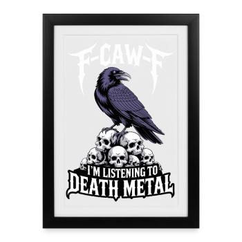 Raven over Skulls – Death Metal - Framed poster (27 × 37 cm) - black - Front