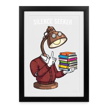 Lamp Spirit of the Library - Framed poster (27 × 37 cm) - black - Front