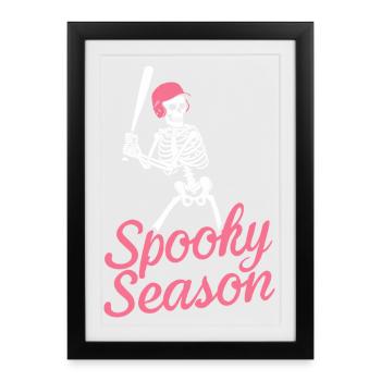 T-shirt chauve-souris squelette de saison effrayante - Affiche encadrée (27 × 37 cm) - noir - Devant