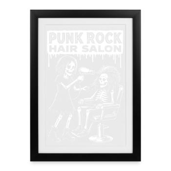 Punk Rock Skeletons Hair Styling - Framed poster (27 × 37 cm) - black - Front