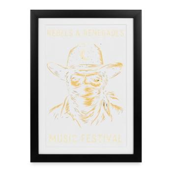 Rebels & Renegades Music Festival Western - Framed poster (27 × 37 cm) - black - Front