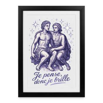 Gemini Star Sign - Astrology - Framed poster (27 × 37 cm) - black - Front