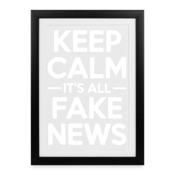 Keep Calm It’s All Fake News - Framed poster (27 × 37 cm) - black - Front