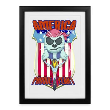 america seal YEAH - Framed poster (27 × 37 cm) - black - Front