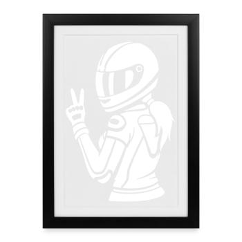 Biker Girl + optionally your text (color changeable) - Framed poster (27 × 37 cm) - black - Front