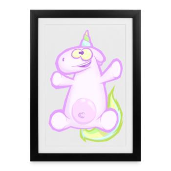 unicorn - Framed poster (27 × 37 cm) - black - Front