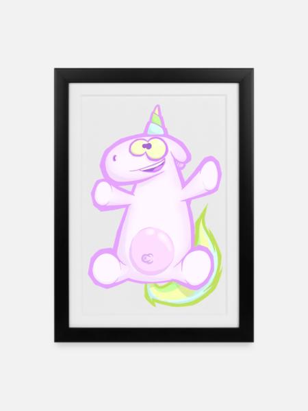 Einhorn - Gerahmtes Poster (27 × 37 cm) - Schwarz
