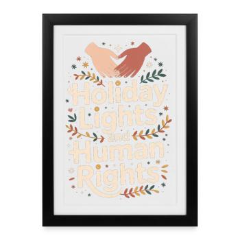 Lumières de Noël et droits de l’homme - Affiche encadrée (27 × 37 cm) - noir - Devant