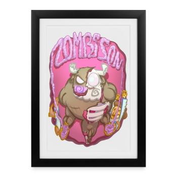 Zombison 3 - Gerahmtes Poster (27 × 37 cm) - Schwarz - Vorne