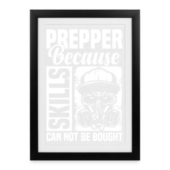 Survivaliste indispensable prépare l’équipement - Affiche encadrée (27 × 37 cm) - noir - Devant