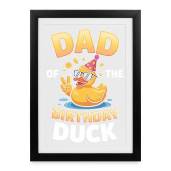 T-shirt Anniversaire Duck Dad Papa - Affiche encadrée (27 × 37 cm) - noir - Devant