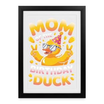 Maman du canard d’anniversaire - Affiche encadrée (27 × 37 cm) - noir - Devant