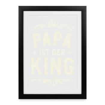 Dad Dicts Cadeau Drôle de Père Roi Couronne - Affiche encadrée (27 × 37 cm) - noir - Devant