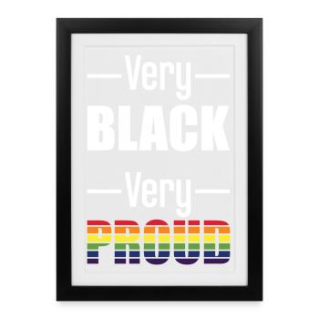 Very Black Very Proud Rainbow Pride Gift Art - Framed poster (27 × 37 cm) - black - Front