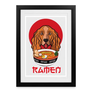 Cute Cocker Spaniel Dog Face Illustration - Framed poster (27 × 37 cm) - black - Front