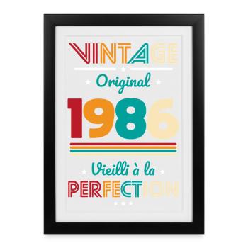 1986 – Vintage – Aged to perfection - Framed poster (27 × 37 cm) - black - Front