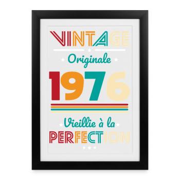 1976 – Vintage – Aged to perfection - Framed poster (27 × 37 cm) - black - Front