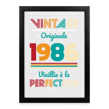 1986 – Vintage – Aged to perfection - Framed poster (27 × 37 cm) - black - Front