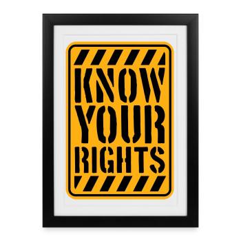 Know Your Rights Activism Justice Freedom - Framed poster (27 × 37 cm) - black - Front