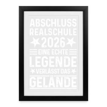 Graduation 2026 Realschule - Legend Gelände - Framed poster (27 × 37 cm) - black - Front