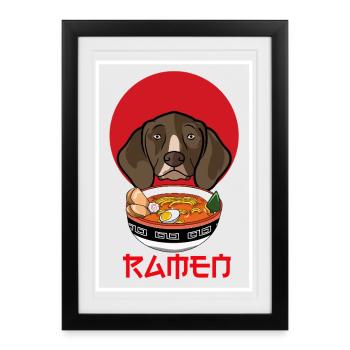 German Shorthaired Pointer Ramen Dog Japanese Art - Framed poster (27 × 37 cm) - black - Front