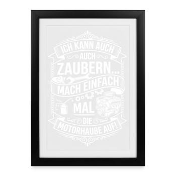Blague sur le bonnet magique - Affiche encadrée (27 × 37 cm) - noir - Devant