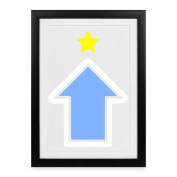 Puissance de Puissance Étoile de Flèche Étoile de Jeu de Niveau - Affiche encadrée (27 × 37 cm) - noir - Devant