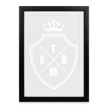 Team Wappen Crest - Framed poster (27 × 37 cm) - black - Front