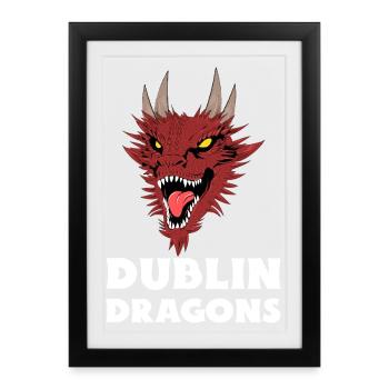 Dublin Dragons Ireland - Framed poster (27 × 37 cm) - black - Front