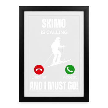 Skimo appelle - Affiche encadrée (27 × 37 cm) - noir - Devant