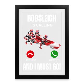 Bobsleigh Is Calling - Framed poster (27 × 37 cm) - black - Front