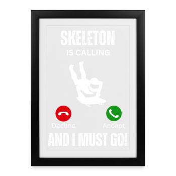 Squelette appelle - Affiche encadrée (27 × 37 cm) - noir - Devant