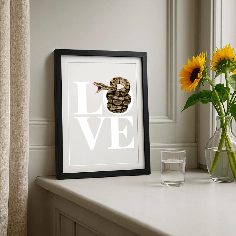 King Python Snakes LOVE Terrarium Python Framed poster (27 × 37 cm)