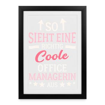 Cool Office Manager Team Leadership Office - Framed poster (27 × 37 cm) - black - Front