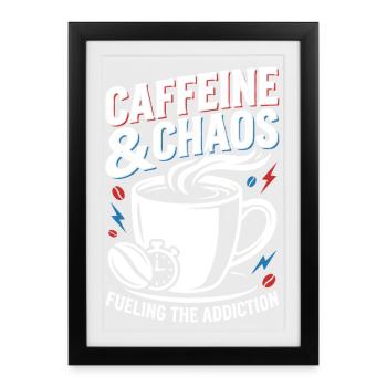 Chaos du café - Affiche encadrée (27 × 37 cm) - noir - Devant