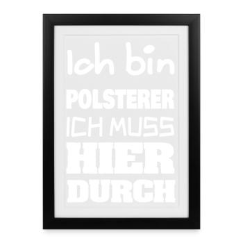 Métier de tapissier - Affiche encadrée (27 × 37 cm) - noir - Devant