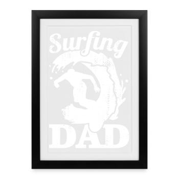 Surfer Dad - Framed poster (27 × 37 cm) - black - Front
